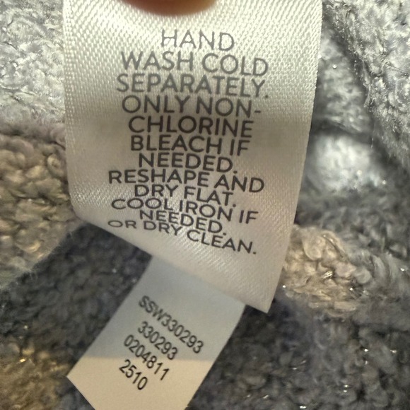 J.Jill Metallic Knit Sweater Womens XL Tall Silver Shimmer Sunburst SSW330293 - Picture 6 of 12